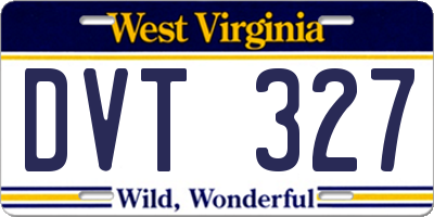 WV license plate DVT327
