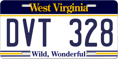 WV license plate DVT328