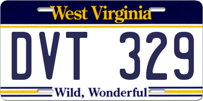 WV license plate DVT329