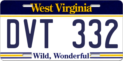 WV license plate DVT332