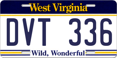 WV license plate DVT336