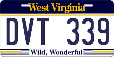 WV license plate DVT339