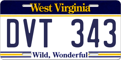 WV license plate DVT343
