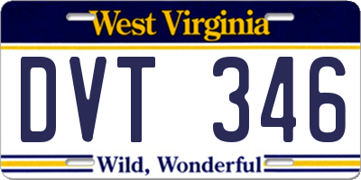 WV license plate DVT346