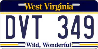WV license plate DVT349