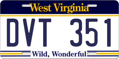 WV license plate DVT351