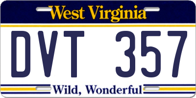 WV license plate DVT357