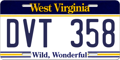 WV license plate DVT358