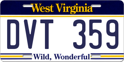WV license plate DVT359