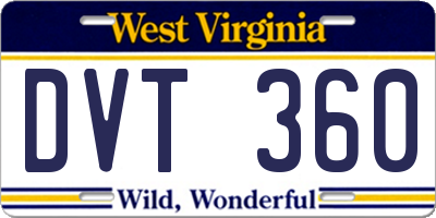 WV license plate DVT360