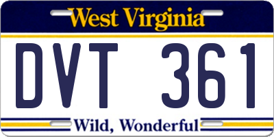 WV license plate DVT361