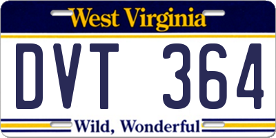 WV license plate DVT364