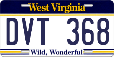 WV license plate DVT368