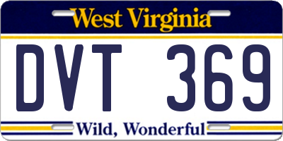 WV license plate DVT369