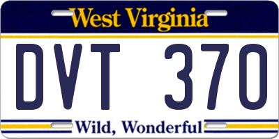 WV license plate DVT370