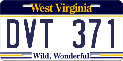 WV license plate DVT371