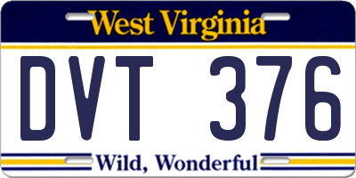 WV license plate DVT376