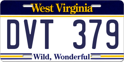 WV license plate DVT379