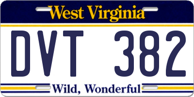 WV license plate DVT382