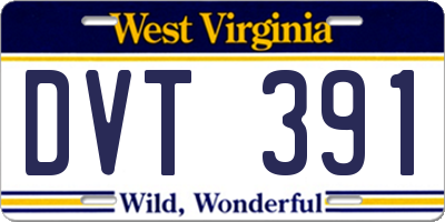 WV license plate DVT391