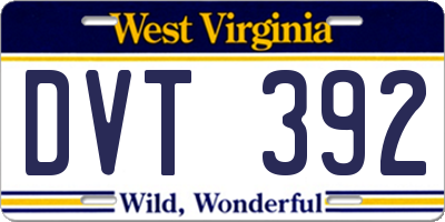 WV license plate DVT392