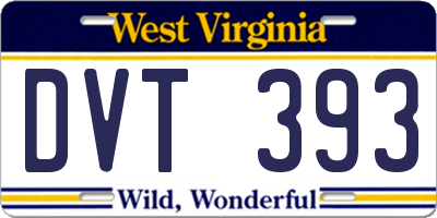 WV license plate DVT393