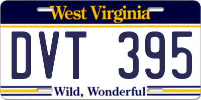 WV license plate DVT395