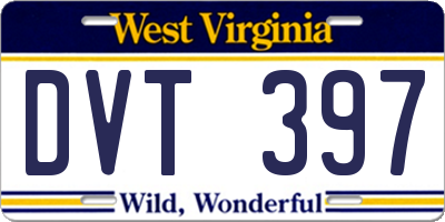 WV license plate DVT397