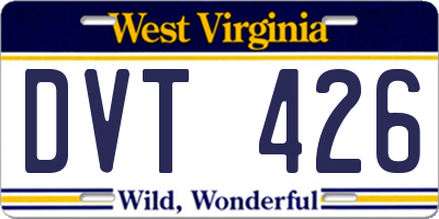 WV license plate DVT426