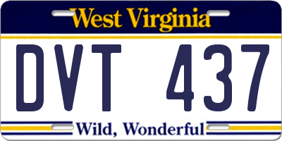 WV license plate DVT437
