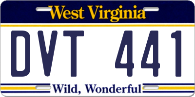WV license plate DVT441