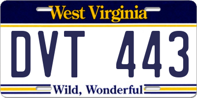 WV license plate DVT443