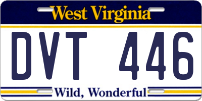 WV license plate DVT446