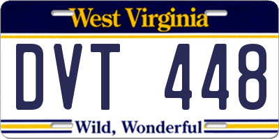 WV license plate DVT448