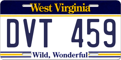WV license plate DVT459