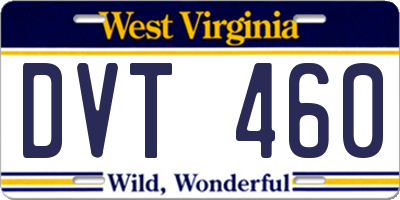 WV license plate DVT460