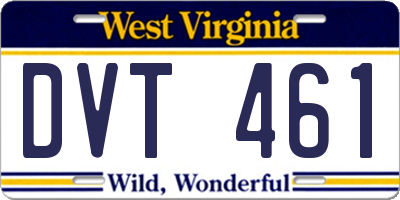 WV license plate DVT461