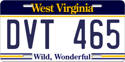 WV license plate DVT465