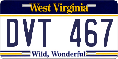 WV license plate DVT467