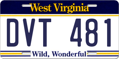 WV license plate DVT481