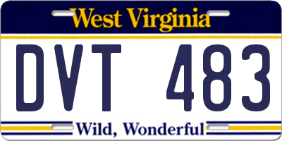 WV license plate DVT483