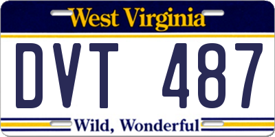 WV license plate DVT487