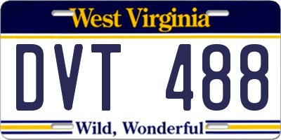 WV license plate DVT488