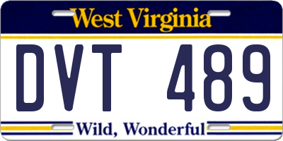 WV license plate DVT489