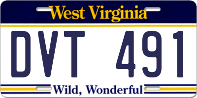 WV license plate DVT491