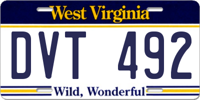 WV license plate DVT492