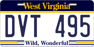 WV license plate DVT495