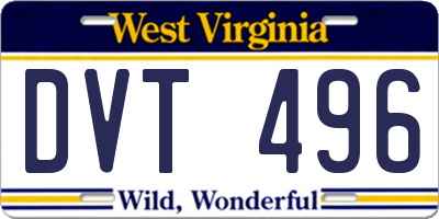 WV license plate DVT496