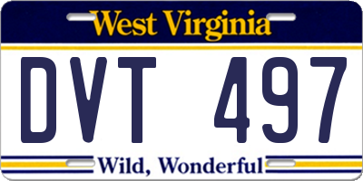 WV license plate DVT497