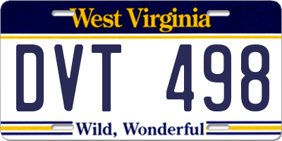 WV license plate DVT498